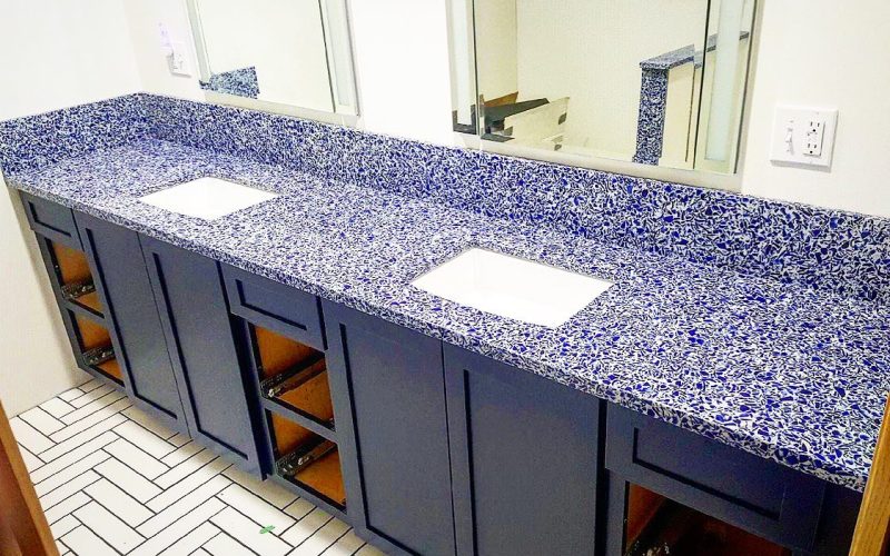 Cobalt-Sky-Vetrazzo-quartz-Recycled-Glass-vanity